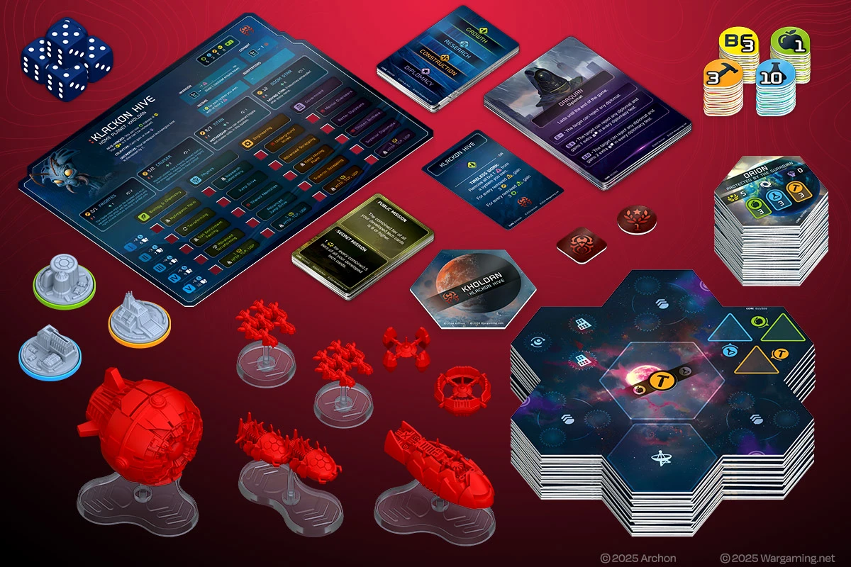 Basic board game components for beginners: board, cards, tokens, and dice.