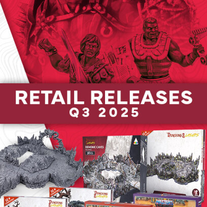 Q3 2025 Retail Releases: New Terrain & Miniatures for Dungeons & Lasers and Masters of the Universe: Battleground