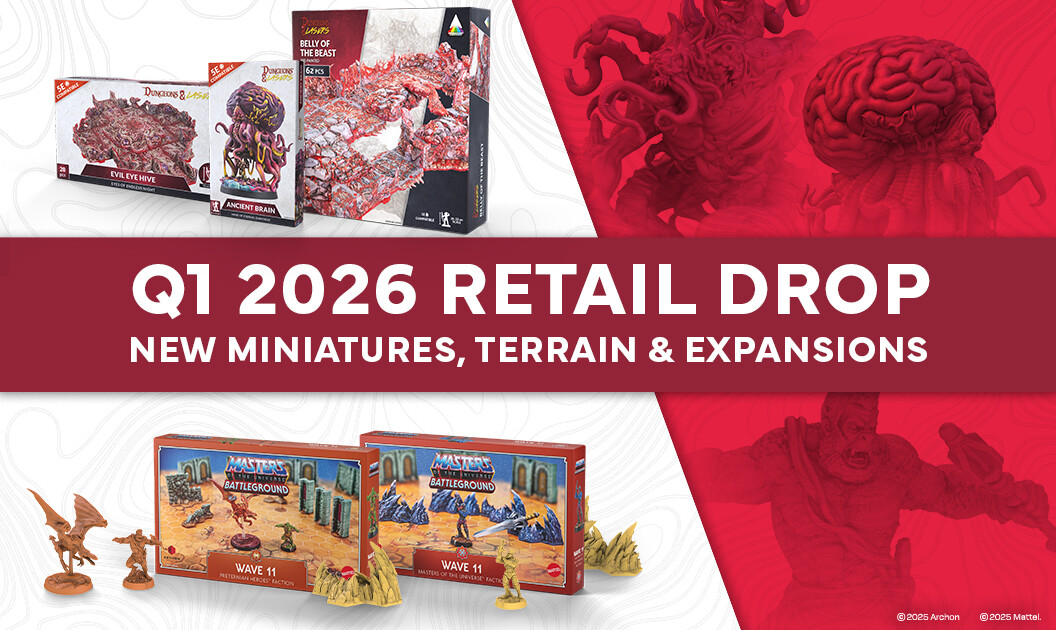 Q1 Retail Releases - Miniatures, Terrain, Expansions for Dungeons & Lasers and Masters of the Universe: Battleground