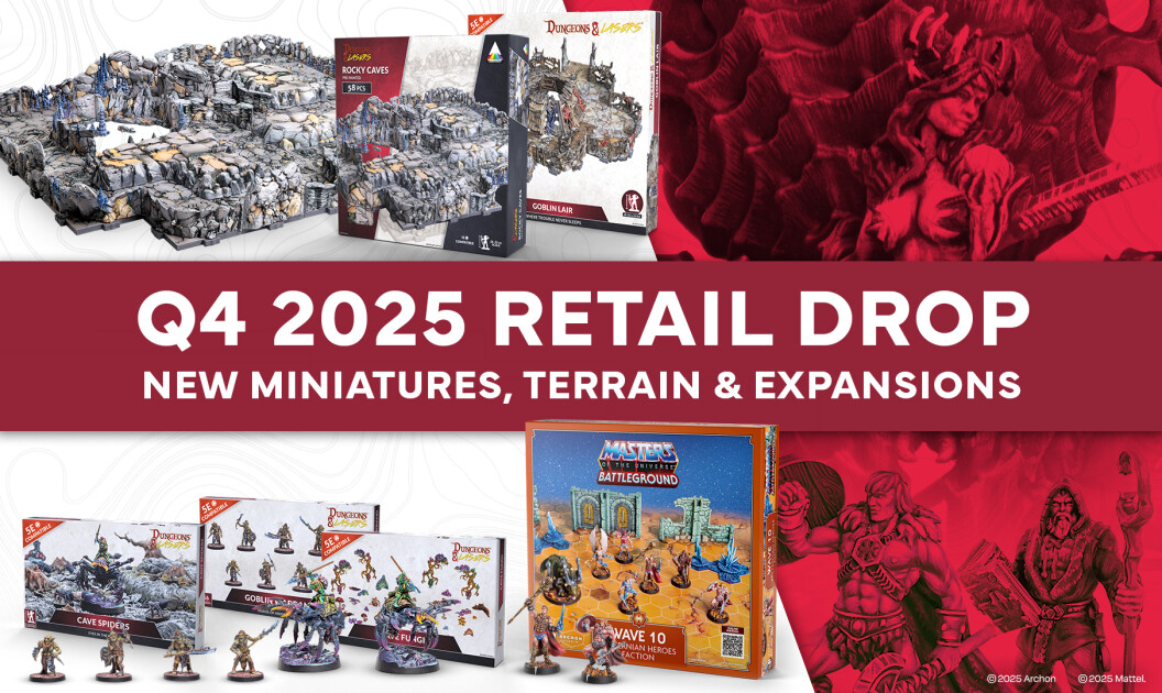 Q4 2025 Retail Releases: New Terrain and Miniatures for Dungeons & Lasers and Masters of the Universe: Battleground